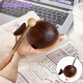 Wooden Fish with Hammer Handcrafted Wooden Fish Ornament for Stress Relief Meditation Perfect Desktop Decoration Birthday Gift Solid Wood Desktop Ornament. 