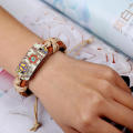 Leather Macrame Bracelet Customizable Adjustable 5.5-7cm Rope Bracelet Handcrafted Woven Bracelet for Fashion Accessory Gift Item Women's Jewelry Casual Wear Craft Markets. 