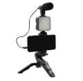 Vlogging Kit ay 49 , Video Making kit, with tripod stand, Microphone, Shoot video, Led Light, Mobile Holder ALL IN ONE. 