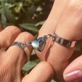 2Pcs Set Magnet Heart Rings for Lovers Simple Adjustable Couple Rings Minimalism Ring Sets Jewelry Weeding Gifts, Couple Rings , Couple Magnetic Ring,Adjustable Ring,Ring Set, Gift for Partner, Affordable Jewellery. 