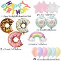 Unik Donut Rainbow Star Postal Balloons Foil Balloon happy birthday Theme decoration set happy birthday banner happy birthday balloons birthday decoration accessories birthday decoration accessories for boys party decorations. 