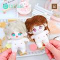 Stuffed Doll 10cm Cute Anime Girl Doll with Colorful Hair Big Eyes Unfinished Plush Toy for Kids Girls Pretend Play Game Naked Cotton Doll. 