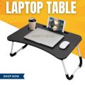 Wooden Laptop Table – Study Table – Wooden Table – Portable Foldable Bed Table for Laptop, Study & Gaming | Multi-Purpose Computer Desk with Tablet & Cup Holder | Ergonomic Folding Desk for Bed, Sofa & Floor | Home Office & Student Use. 