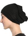 Simple Black Hijab Cap - Plain Black Hijab Cap for Girls, Black Colour Caps. 