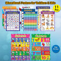 Educational Preschool Poster Learning Charts A4 size for Toddler and Kid for Nursery Homeschool Kindergarten Classroom Different wall posters: alphabet, numbers 1-10, numbers urdu letters, colors & shapes. 
