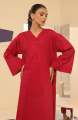 Orient Stitched 2 Piece Plain Jacquard Shirt And Jacquard Pant For Woman and Girls - Colour: Red -Design code: WRCJ23W-2003 - Collection: Studio Winter 2023 - Collection: Studio Winter 2023. 