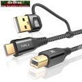 AviBrex (sweguard) USB C Printer Cable 10ft 2 in 1 USB C & A to USB-B MIDI Cable Nylon Braided High-Speed Printer Cord for MacBook Pro/Air,Digital Piano MIDI Controller,HP Canon Dell Epson Brother Samsung Printers-Black. 