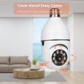 Light Bulb Secure Cameras 2K 720P for Home Outdoors Wifi IP Night Vision Surveillance Camera with E27 Socket - white. 
