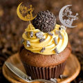 6pcs Eid Mubarak Cupcake Toppers Moon Mosque Pattern Cake Topper Ramadan Decoration party supplies. 