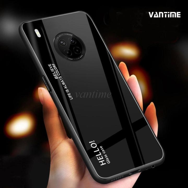 Vantime for Huawei Y9a Case Gradient Phone Back Hard Glass Cover