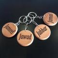 Engrave Your Name Key chain (Wooden) Squre Shape. 