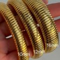 Killer Bzzo 18k Gold Plated Titanium Steel Bracelet Vintage Elastic Gypsy Polishing Bangle For Women Girls Fashion Aesthetic Jewelry. 