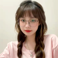 Ins Trend Unisex Metal Anti-blue Light Glasses Transparent Oval Frame Sunglasses UV400 Protection Flat Mirror Eyeglasses Eyewear. 