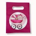 BABY GIRL THEME FABRIC MATERIAL GOODY BAGS ( PACK OF 10 ) BIRTHDAY DECORATION SET. 