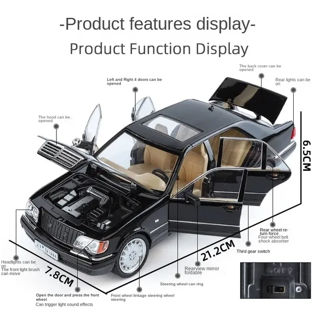 Diecast%201/24%20Benzs%20Vintage%20W140%20320SEL%20Alloy%20Car%20Model%20Simulation%20Toy%20Vehicle%20Sound%20Light%20-%20Image%206