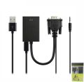 VGA to HDMI Adapter 1080P HD Supported Analog Signal to Digital Signal Convertor Cable with 3.5mm Audio Cable and USB Power Cable for HDTV PC and Laptop Monitors, displayers,Desktop Computer. 