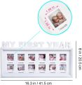 My first year photo frame 0-12 month picture frame Birthday first year frame. 