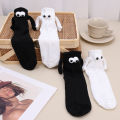 Magnetic Couple Hand-holding Socks For Men And Women Solid Colour Quirky Mid-thigh Socks Fashionable And Trendy Personalized White Sports Socks. 