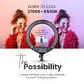 46cm LED Ring Light 18inch + 7.5ft Stand, Runs on AC Power with No Shadow apertures, Ideal use for Makeup Artist, Video Shoot, Fashion Photography & Many More. 