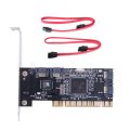 4 Ports PCI SATA Controller Card with Two Sata Cables,for Desktop PC. 