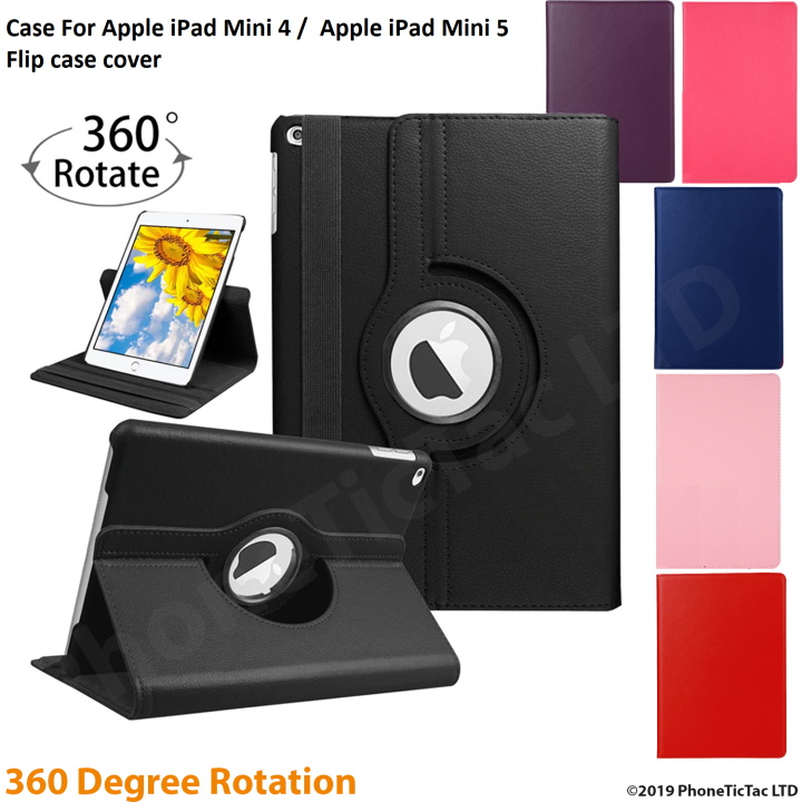 iPad Flip case For iPAD Mini 4 / Mini 5 7.9." Tablet Case 360 ° Rotation Book Case Stand case Mini 4 / Mini 5 Pu Leather