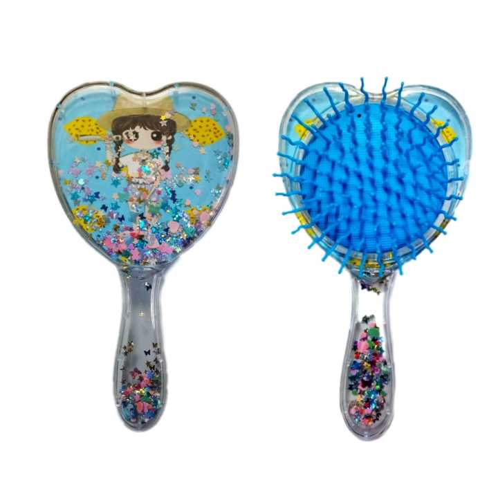 1 PC Comb/ BRUSH (Random Color) Anti-Static Massage Combs Hair Accessories Cute Cartoon Princess Hair Plastic Hot Brush For Baby Girls Children