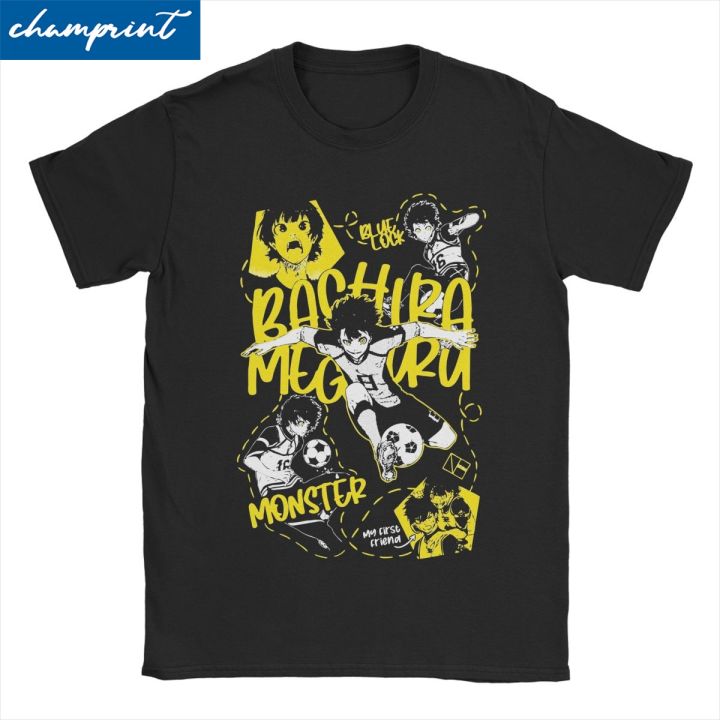 Men Women's T-Shirts Bachira Meguru Blue Lock Humorous Pure Cotton Tee Shirt Japanese Anime T Shirts Round Neck Clothing Printed