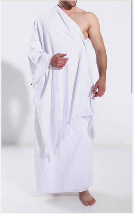 Ahram\Ehram\Ihram\Ahraam - (Hajj & Umrah) Size: 45x90 inches, White Colour, 100% High Quality -Perform Umrah with Safety and Quality Products
