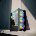 RGB Gaming PC with 4 RGB Fans, H110m Motherboard, Core i5 7th, 8GB RAM, 128GB SSD, 500GB HDD, 4GB Graphic card. 