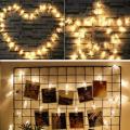 LED Photo Clip String Lights 3M 20 Clips 5V AA Warm White LEDs Home Decoration for Hanging Photos. 