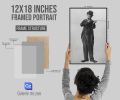 Charlie Chaplin 12x18 Inches Framed Portrait. 