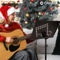 CAHAYA Sheet Music Stand: Music Stand with Carrying Bag Foldable Tripod Portable Sturdy for Laptop Projector Books Stand (Note Design) uk import. 