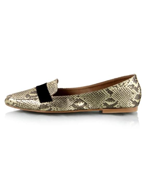 Golden%20And%20Black%20Faux%20Leather%20Pump%20Flats%20For%20Women%20-%20Image%204