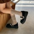 Women Long Socks Cashmere Women Boot Solid Wool Thigh Stocking Skinny Casual Cotton Over Knee-High Fluffy Female Long Knee Sock. 