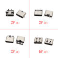 10Pcs USB Type C 2/6/16/24 Pin Connector Female Jack Charging Port SMD SMT Solder DIY Repair USB-C Type-C Socket Connectors. 