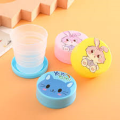 Pack of 2 Cartoon Character Portable Plastic Foldable Magic Cup Glass For Kids | Outdoor Travel Space Saving Retractable Folding Cup-80 ml | Collapsible Cup Drinking Cup | SJR  Collections. 