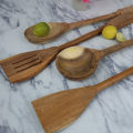 SK 4 Piece Fancy Wooden Cooking Spoons Set for Non-Stick Cookware. 