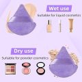 Powder Puff Face Soft Triangle Makeup Velour Puff, Beauty Sponge for Loose Powder and Cosmetic Foundation, Blender Makeup Tool Multicolor, alentines Day Gifts Face Soft Triangle Makeup Puff Velour Makeup Sponge for Loose Powder. 