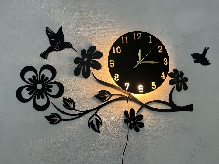 Al Noor Traders Brand High quality wooden wall clock | Flower shaped wall clock | flower shaped wooden wall clock