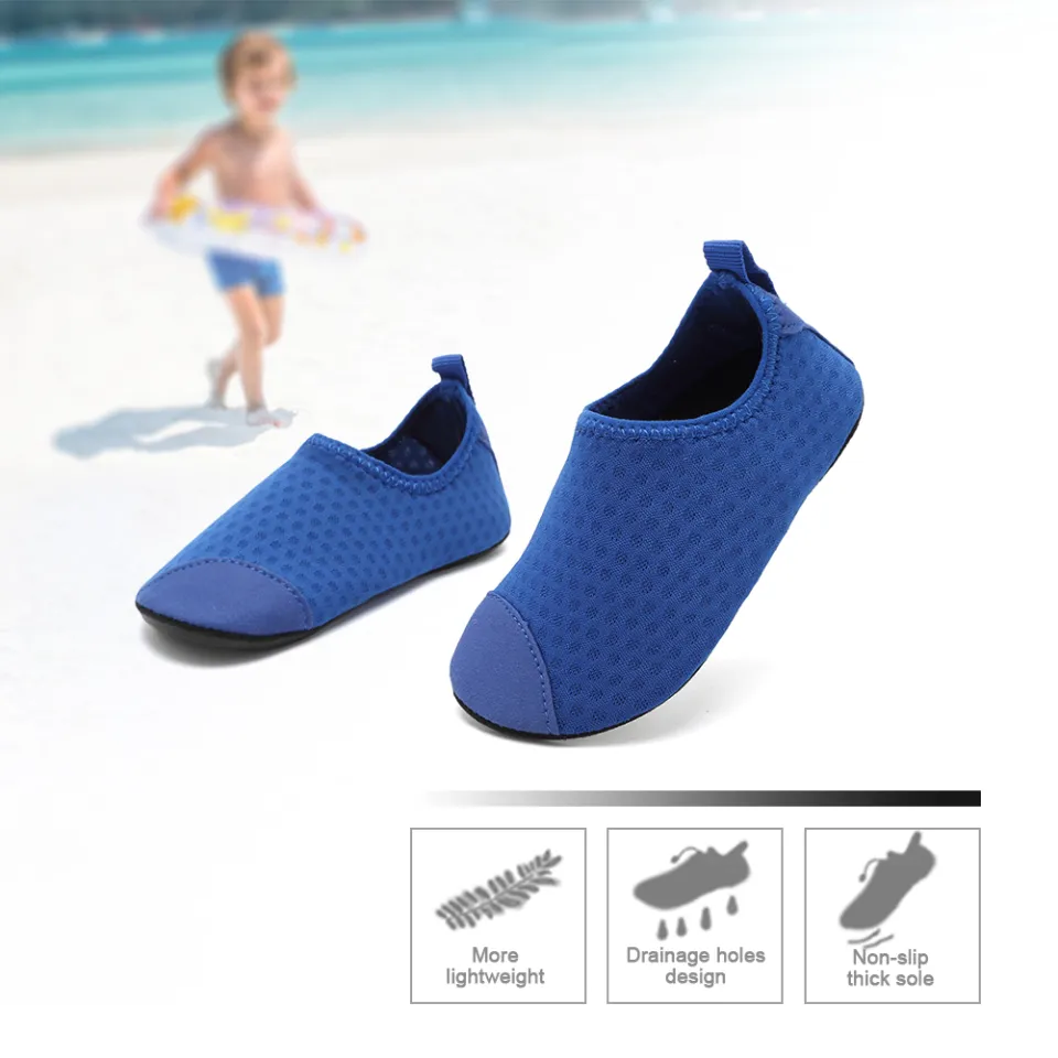 FEETCITY Unisex Kids Water Shoes - Lightweight Aqua Socks With Non-Slip Sole, Easy Hook & Loop Closure - View #10