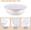 Cake Turn Table Cake Decorating Icing Rotating Turntable Stand White Plastic Fondant Diy Baking Rotating Tray. 