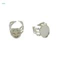 10Pcs Br Adjustable Rings Base Blank Setting Hollow Folwer Oval Base Glue. 