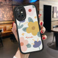 Hontinga for Infinix Note 8  Back Cover PU Leather Beautiful Flowers Print Case Soft Silicone Edge Phone Cases. 
