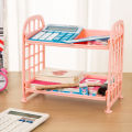 Plastic Desktop Organizer Double Layer Hollow Shelf For Cosmetics, Finishing, Kids, Kitchen And Bathroom Accessories Storage Rack 2 Tier Shelf Holder. 