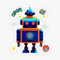 ChatGPT & DeepSeek AI Stickers for Laptop, Journals & Bottles – Futuristic Digital Art Stickers, Pack of 20, 2 x 2 inches. 