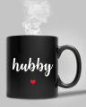 Pack of 2 Coffee Mug Black, Hubby Wifey - Both Sides HD Printed, Ceramic 11oz Capacity, Fully Customised Best Gift for Husband Wife, Couple Mugs. 
