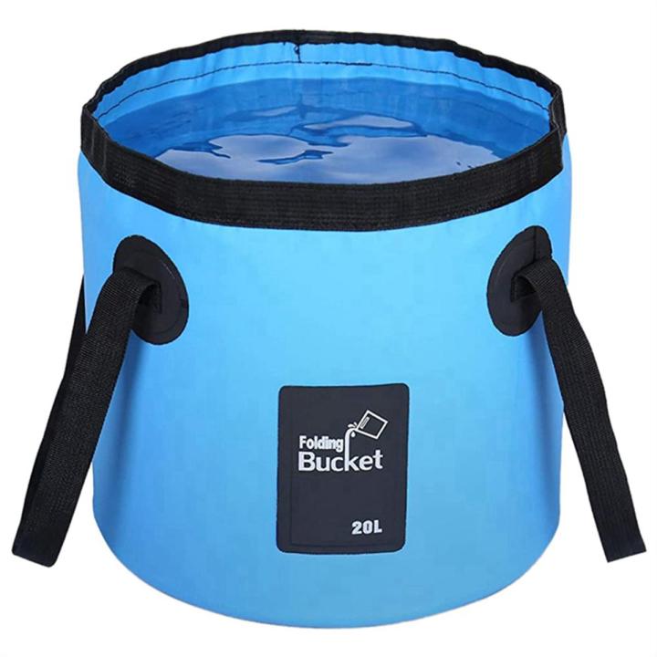 Foldable Bucket with Handle Portable Lightweight Outdoor Basin Fishing Bucket Folding Bucket Camping Hiking 20L