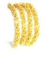 18K Gold Plated Four Bangles -  Golden. 