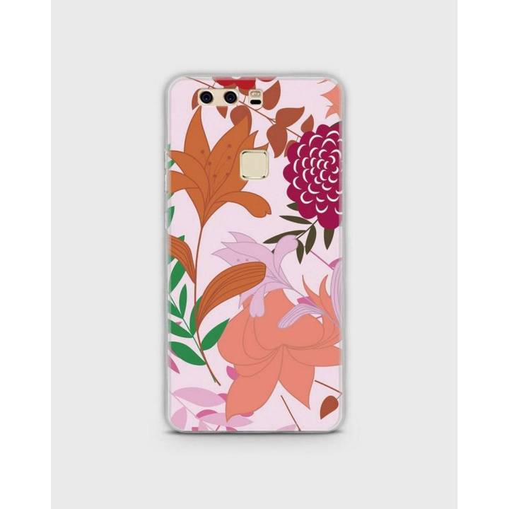 Huawei P9 Cover In Hybrid Soft Case Cover Tpu Flowers Style - 1Cover2167-