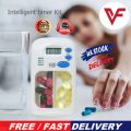 Digital Pill Organizer Medicine Timer Box Mini Pill Box Medicine Case Tablets Storage Box with Medicine Reminder Alarm Dose Tracker Electronic Pill Reminder Automatic Pill Dispenser with LCD Display Sound Prescriptions Medication Vitamins Supplements. 